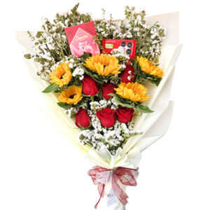 REGALO "RAMO DULCES GIRASOLES Y ROSAS"