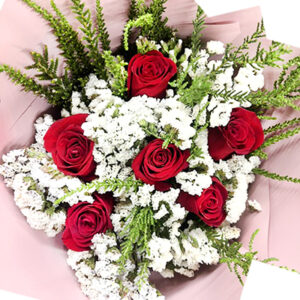 Ramo de 6 Rosas naturales